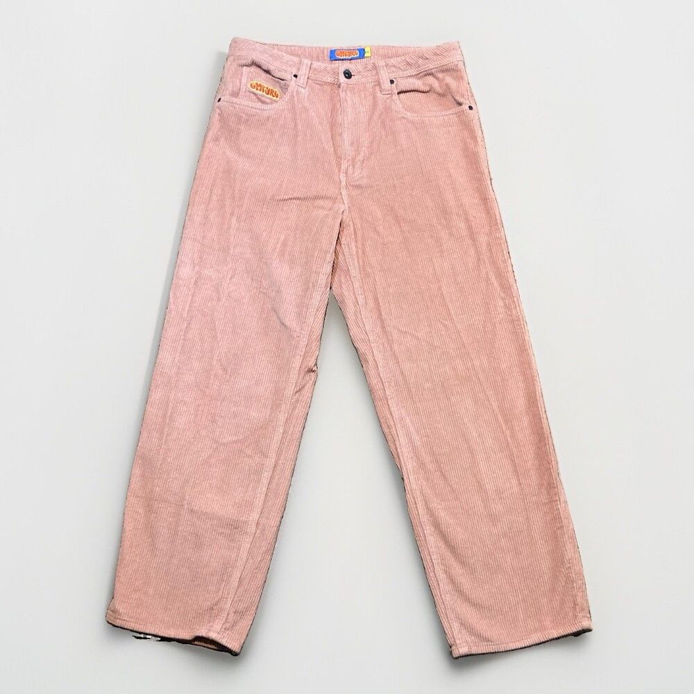 Empyre Relax Corduroy Pants Mens 30x28 Pink Loose Fit Straight Skater 90s Retro